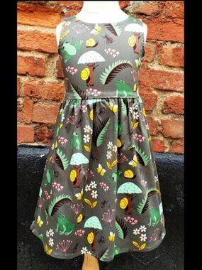 New Eva Rose Frog Garden Print Girls Dress